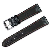 debeer watch bands 22Mm Replacement Leather Watch Band - Alligator Grain - Black W/Red Stitching Watch Strap debeer watch bands 22Mm Replacement Leather Watch Band - Alligator Grain - Black W/Red Stitching Watch Strap