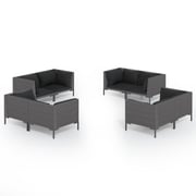 vidaXL 8 Piece Garden Lounge Set with Cushions Poly Rattan Dark Grey vidaXL 8 Piece Garden Lounge Set with Cushions Poly Rattan Dark Grey