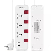 Zolele ZK101 3M Power Extension EU Plug With 3 Socket & 2 USB Charging 2400W 5V DC 2.4A - White Zolele ZK101 3M Power Extension EU Plug With 3 Socket & 2 USB Charging 2400W 5V DC 2.4A - White
