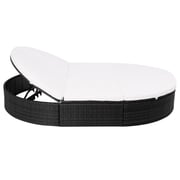 Vidaxl Outdoor Lounge Bed With Cushion Poly Rattan Black