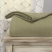 Superior 100% Cotton Thermal Blanket - All-Season Oversized Throw, Woven Blanket With Herringbone Weave Pattern, Sage, Full/Queen Size Superior 100% Cotton Thermal Blanket - All-Season Oversized Throw, Woven Blanket With Herringbone Weave Pattern, Sage, Full/Queen Size
