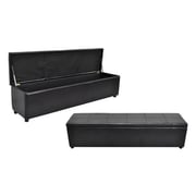 Leatherette Storage Benches Medium Bench Black