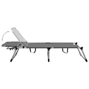 vidaXL Extra High Folding Senior Sunbed Grey Aluminium vidaXL Extra High Folding Senior Sunbed Grey Aluminium