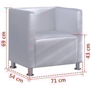 Vidaxl Cube Armchair White Faux Leather Vidaxl Cube Armchair White Faux Leather