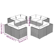vidaXL 8 Piece Garden Lounge Set with Cushions Poly Rattan Grey vidaXL 8 Piece Garden Lounge Set with Cushions Poly Rattan Grey