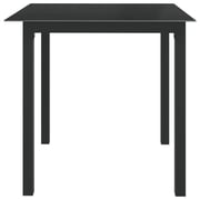 vidaXL Garden Table Black 80x80x74 cm Aluminium and Glass vidaXL Garden Table Black 80x80x74 cm Aluminium and Glass