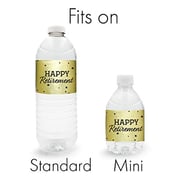 DISTINCTIVS Black And Gold Retirement Party Water Bottle Labels - Shiny Foil - 24 Stickers DISTINCTIVS Black And Gold Retirement Party Water Bottle Labels - Shiny Foil - 24 Stickers