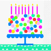 Unique- Confetti Cake Birthday Beverage Napkins 16pcs