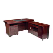 Executive Office Wooden Desk Table With 3 Lockable Drawers,1 Big Size Cupboard, 1 Side Cupboard, 1 Keyboard Stand Brown Executive Office Wooden Desk Table With 3 Lockable Drawers,1 Big Size Cupboard, 1 Side Cupboard, 1 Keyboard Stand Brown