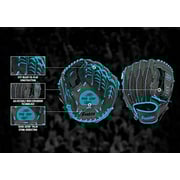 Franklin Sports Teeball Infinite Web/Shok-Sorb Combo Series Fielding Left Hand Glove 10.5-Inch Graphite/Blue