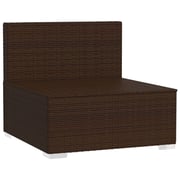vidaXL 4-Seater Sofa with Cushions Brown Poly Rattan vidaXL 4-Seater Sofa with Cushions Brown Poly Rattan
