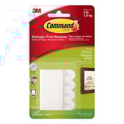 3M Command Picture Hanging Strips Small Damage Free Adhesive 4 Pcs Holds 1.8kg