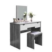 Asghar Furniture - Bellona Mirror Dressing Table - Grey