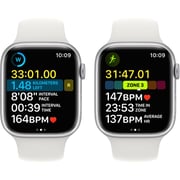 Apple Watch Series 8 GPS 45mm Silver Aluminum Case with White Sport Band - Regular Apple Watch Series 8 GPS 45mm Silver Aluminum Case with White Sport Band - Regular