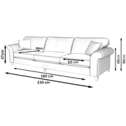 Galaxy Design Angelic 3 Seater Sofa Charcole Galaxy Design Angelic 3 Seater Sofa Charcole