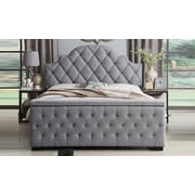 Footboard Storage Bed Queen without Mattress Charcoal Grey