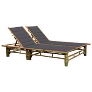 vidaXL 2-Person Sun Lounger with Cushions Bamboo vidaXL 2-Person Sun Lounger with Cushions Bamboo