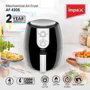 Impex Af 4305 4 Ltr Mechanical Air Fryer With Cool Touch Handle And Non-stick Coating Impex Af 4305 4 Ltr Mechanical Air Fryer With Cool Touch Handle And Non-stick Coating