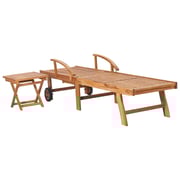 Vidaxl Sun Lounger With Table Solid Teak Wood Vidaxl Sun Lounger With Table Solid Teak Wood