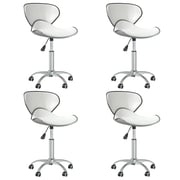 vidaXL Swivel Dining Chairs 4 pcs White Faux Leather vidaXL Swivel Dining Chairs 4 pcs White Faux Leather