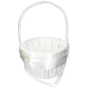 Ivy Lane Design Wedding Accessories Elizabeth Flower Girl Basket, White Ivy Lane Design Wedding Accessories Elizabeth Flower Girl Basket, White