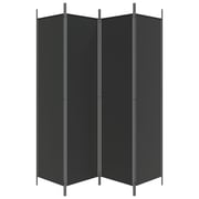 vidaXL 4-Panel Room Divider Black 200x200 cm Fabric vidaXL 4-Panel Room Divider Black 200x200 cm Fabric