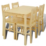 vidaXL Dining Set 5 Pieces Pine Wood Natural vidaXL Dining Set 5 Pieces Pine Wood Natural