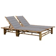vidaXL 2-Person Sun Lounger with Cushions Bamboo vidaXL 2-Person Sun Lounger with Cushions Bamboo