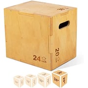 ULTIMAX Cross Wood Board Non-Slip Wood Plyo Box Essential for Plyometrics Training Workout Step Platform, 3-in-1 Crossfit Equipment for Fitness, Box-Squats and Steps-up- 24 inch ULTIMAX Cross Wood Board Non-Slip Wood Plyo Box Essential for Plyometrics Training Workout Step Platform, 3-in-1 Crossfit Equipment for Fitness, Box-Squats and Steps-up- 24 inch