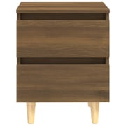 Vidaxl Bed Cabinet With Solid Wood Legs Brown Oak 40x35x50 Cm Vidaxl Bed Cabinet With Solid Wood Legs Brown Oak 40x35x50 Cm