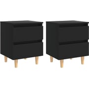 Vidaxl Bed Cabinets With Solid Pinewood Legs 2 Pcs Black 40x35x50 Cm Vidaxl Bed Cabinets With Solid Pinewood Legs 2 Pcs Black 40x35x50 Cm