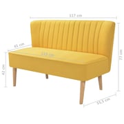 244074 Vidaxl Sofa Fabric 117x55,5x77 Cm Yellow 244074 Vidaxl Sofa Fabric 117x55,5x77 Cm Yellow