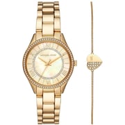 Michael Kors Lauryn Gold Stainless Steel Analog Women Watch Set MK4490 Michael Kors Lauryn Gold Stainless Steel Analog Women Watch Set MK4490