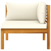 Vidaxl Sectional Corner Sofa With Cream White Cushion Acacia Wood Vidaxl Sectional Corner Sofa With Cream White Cushion Acacia Wood