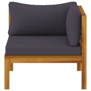 Vidaxl Sectional Corner Sofa With Dark Grey Cushions Solid Acacia Wood Vidaxl Sectional Corner Sofa With Dark Grey Cushions Solid Acacia Wood