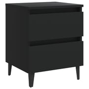 Vidaxl Bed Cabinets 2 Pcs Black 40x35x50 Cm Chipboard Vidaxl Bed Cabinets 2 Pcs Black 40x35x50 Cm Chipboard