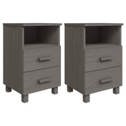 vidaXL Bedside Cabinets HAMAR 2 pcs Light Grey 40x35x62 cm Solid Wood vidaXL Bedside Cabinets HAMAR 2 pcs Light Grey 40x35x62 cm Solid Wood