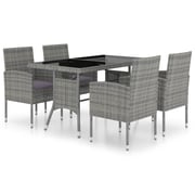 vidaXL 5 Piece Garden Dining Set Poly Rattan Anthracite & Grey vidaXL 5 Piece Garden Dining Set Poly Rattan Anthracite & Grey