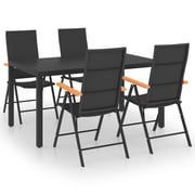vidaXL 5 Piece Garden Dining Set Black and Brown vidaXL 5 Piece Garden Dining Set Black and Brown