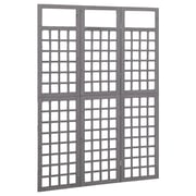 Vidaxl 3-panel Room Divider/trellis Solid Fir Wood Grey 121x180 Cm Vidaxl 3-panel Room Divider/trellis Solid Fir Wood Grey 121x180 Cm
