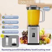 Zolele Zi101 Multifunction Electric Juicer 800ml Capacity One Button Switch 18000rpm Strong Motor Grinder - Silver