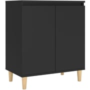 Vidaxl Sideboard With Solid Wood Legs Black 60x35x70 Cm Chipboard Vidaxl Sideboard With Solid Wood Legs Black 60x35x70 Cm Chipboard