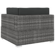 Vidaxl Sectional Corner Chair 1 Pc With Cushions Poly Rattan Grey Vidaxl Sectional Corner Chair 1 Pc With Cushions Poly Rattan Grey