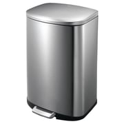 EKO Della Stainless Steel Rectangular Step Waste Bin with Soft Close Lid, 50-Litres