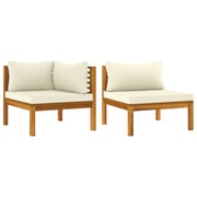 Vidaxl 2 Piece Sofa Set With Cream White Cushions Solid Acacia Wood Vidaxl 2 Piece Sofa Set With Cream White Cushions Solid Acacia Wood