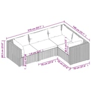 vidaXL 4 Piece Garden Lounge Set with Cushions Poly Rattan Grey vidaXL 4 Piece Garden Lounge Set with Cushions Poly Rattan Grey