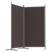 vidaXL 2-Panel Room Divider Brown 175x180 cm Fabric vidaXL 2-Panel Room Divider Brown 175x180 cm Fabric
