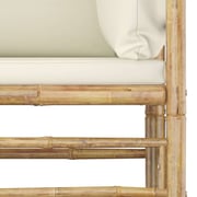 Vidaxl 2 Piece Garden Lounge Set With Cream White Cushions Bamboo Vidaxl 2 Piece Garden Lounge Set With Cream White Cushions Bamboo