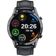 Xcell Classic-3Talk Smart Watch Black With Black Leather Strap