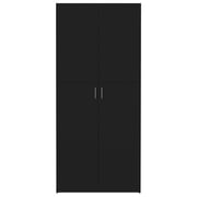 vidaXL Shoe Cabinet Black 80x35.5x180 cm Engineered Wood vidaXL Shoe Cabinet Black 80x35.5x180 cm Engineered Wood